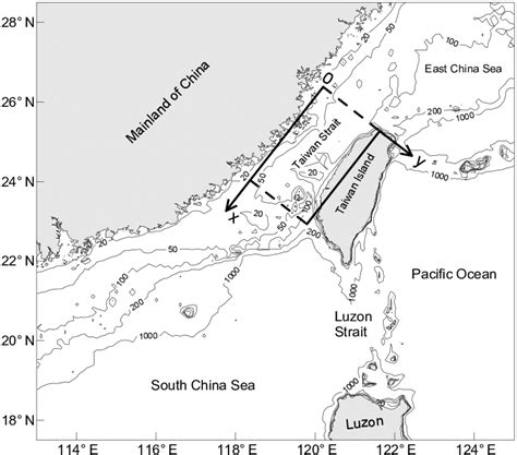 taiwan strait depth chart